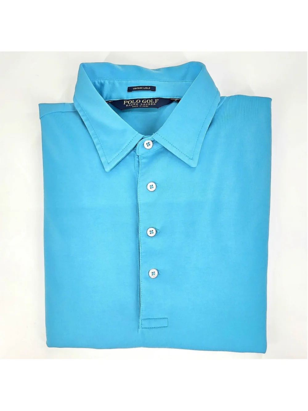 Quiet Luxury Polo Ralph Lauren Golf Polo Men M Blue Pima Cotton Vintage Lisle